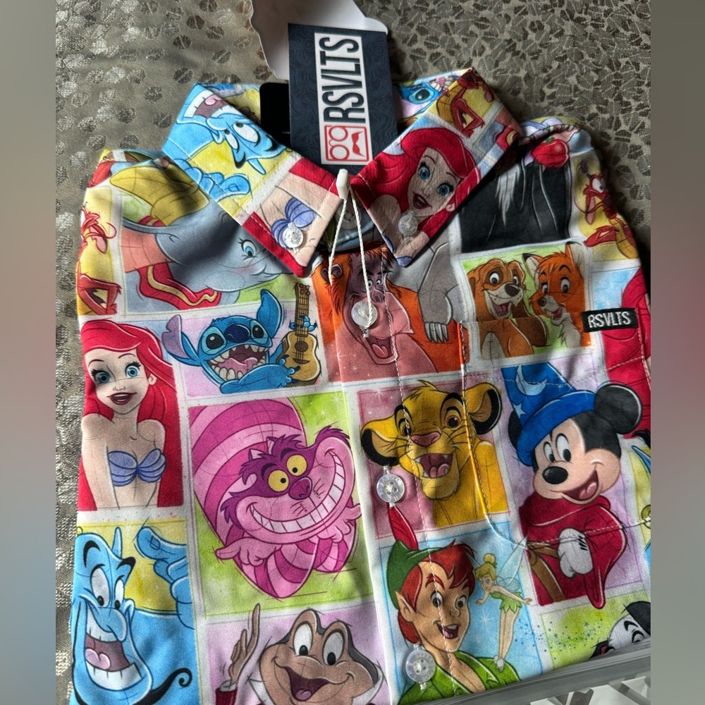 Boys Disney 100 year limited edition RSVLTS button up NWT